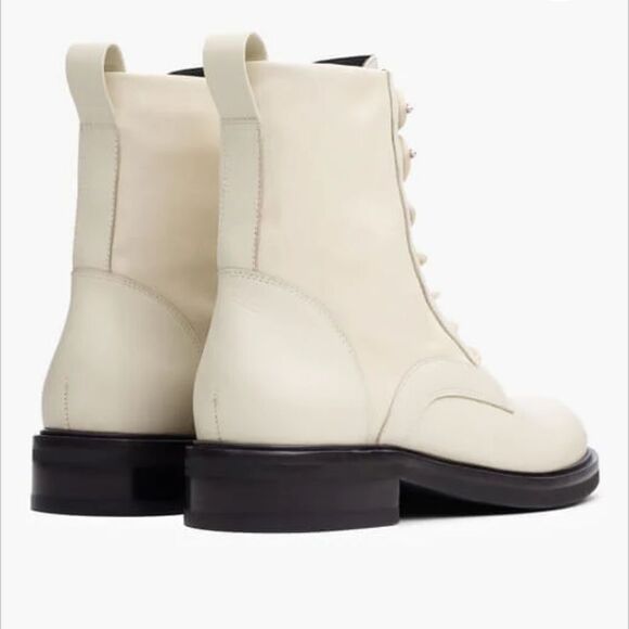 Rag & Bone Slayton Combat Leather Boot Antique White New in box with dustbag - Picture 9 of 10
